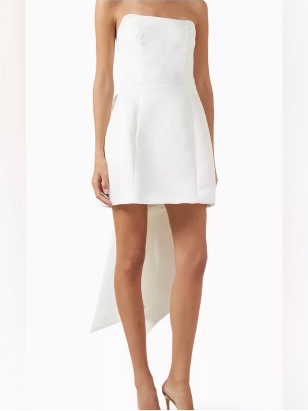Elliatt Strapless White High-Low Mini Dress